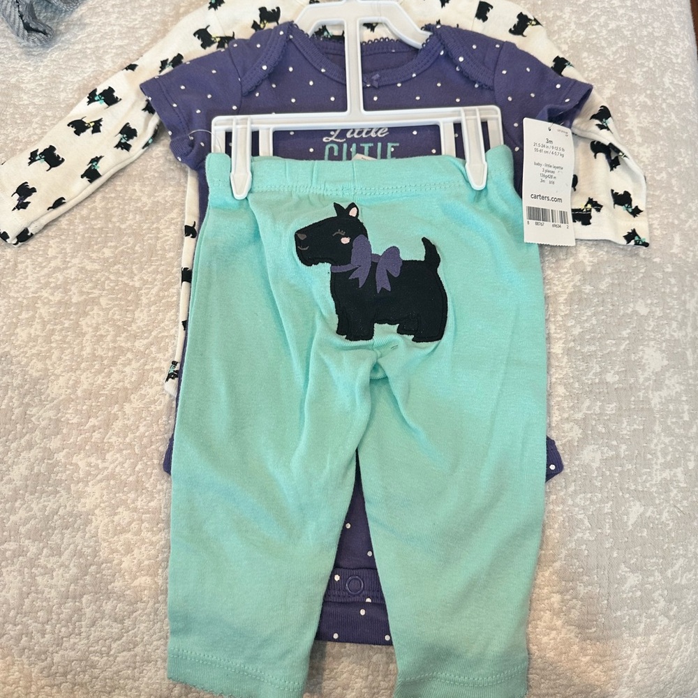 Carter's Purple and Mint Baby Set with Dog Print